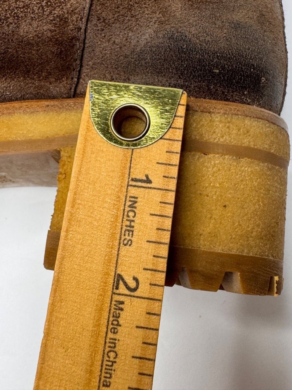 Vintage Prada Milano Brown Suede Calf Knee Lug Sole Moto Rugged Boots 38.5 US8.5 - Picture 16 of 16